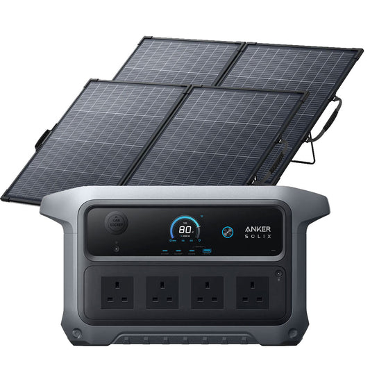 Anker Anker SOLIX C2000 Gen 2 Portable Battery Power Station 2048Wh With 2 x PS200 Bifacial Portable Solar Panel Total 400W