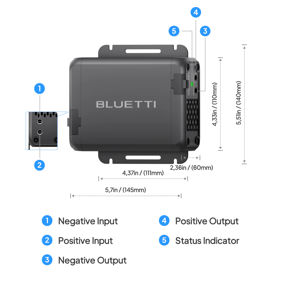 BLUETTI Fast Charger 1 & Wiring Bundle 560W Alternator Charger