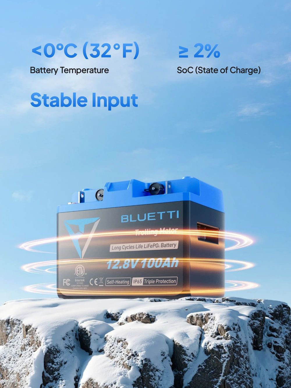 Bluetti B1232 LiFePO4 Self Heating 12.8V-314Ah 4019Wh IP65 Battery