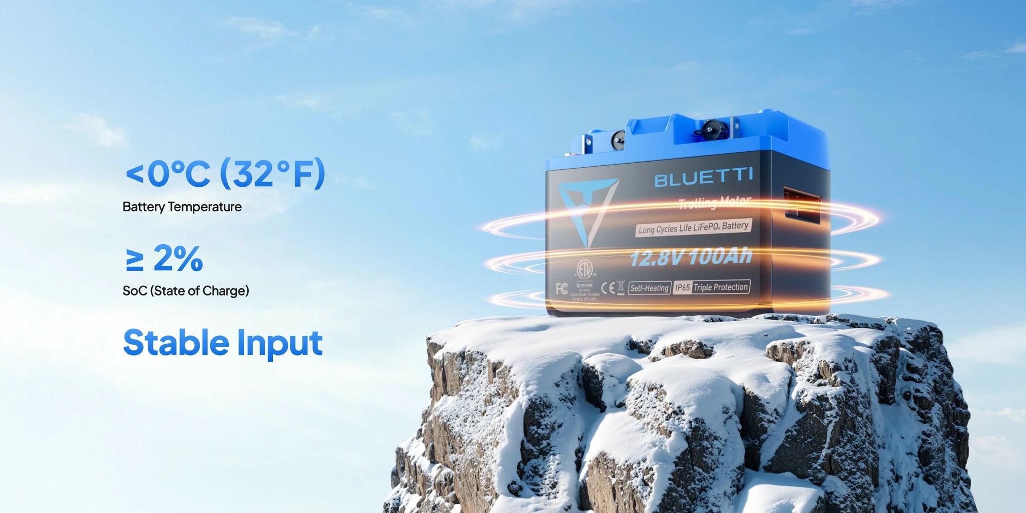 Bluetti B1232 LiFePO4 Self Heating 12.8V-314Ah 4019Wh IP65 Battery