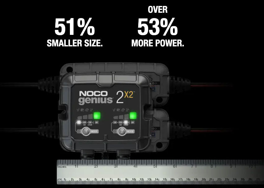 NOCO GENIUS2X2 Battery Maintainer 2-Bank 4-Amp Smart Trickle Battery Charger