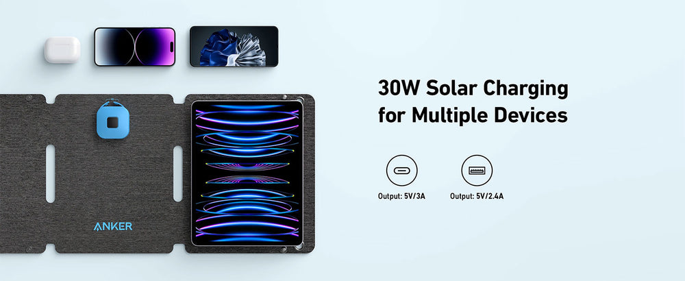 Anker SOLIX PS30 Portable Foldable 30W USB Output Solar Panel