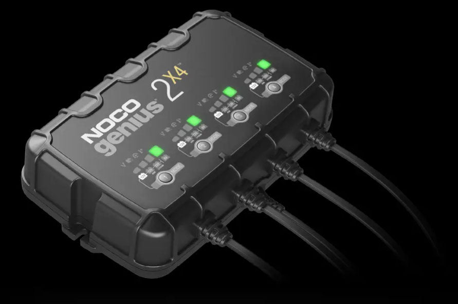 NOCO GENIUS2X4 Battery Maintainer + Battery Desulfator 4-Bank 8 Amp Smart Trickle Battery Charger