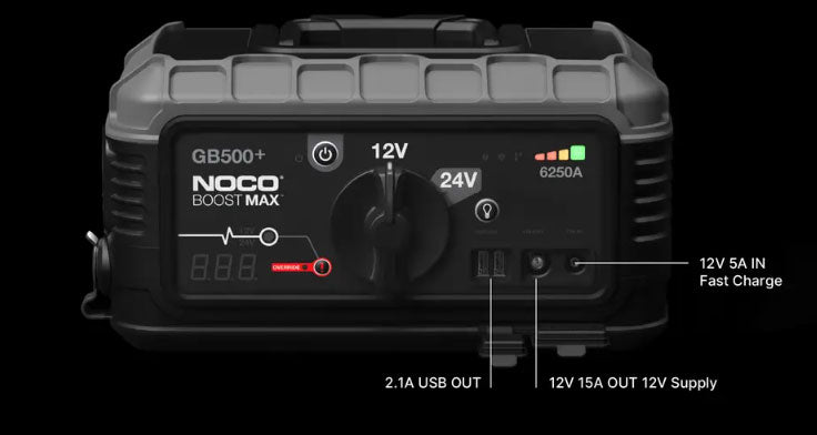 NOCO GB500+ Boost MAX 6250A 12/24V UltraSafe Powerful Lithium Jump Starter