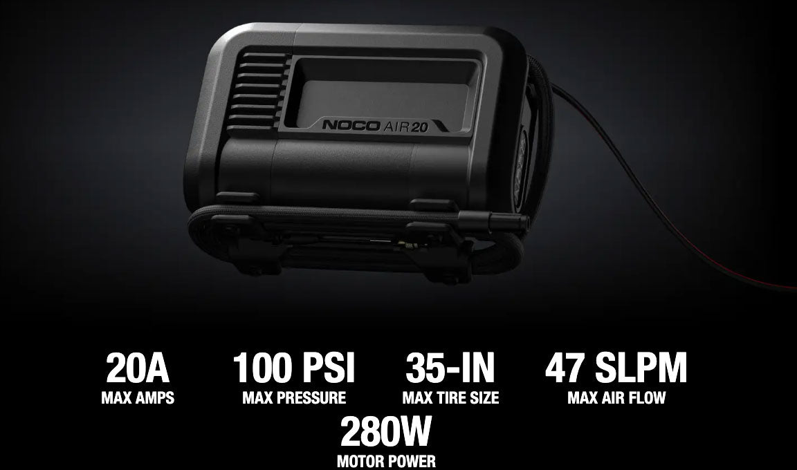 NOCO AIR20 UltraFast 20A Tire Inflator 12V Portable Air Compressor Pump