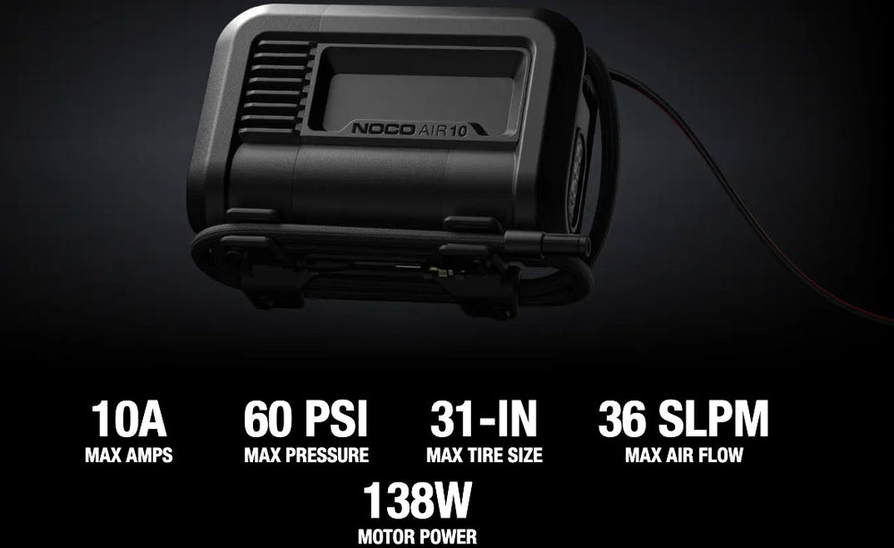 NOCO AIR10 UltraFast 10A Tire Inflator 12V Portable Air Compressor Pump