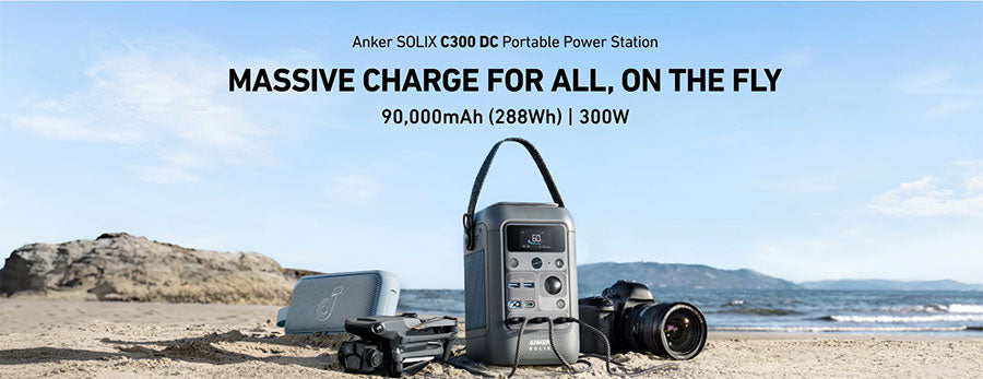 Anker SOLIX C300X DC Portable Power Station With PS60 60W Foldable Solar Panel