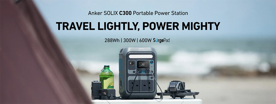 Anker Solix C300 AC Portable Power Station 288WH 300W With PS100X 100W Solar Panel